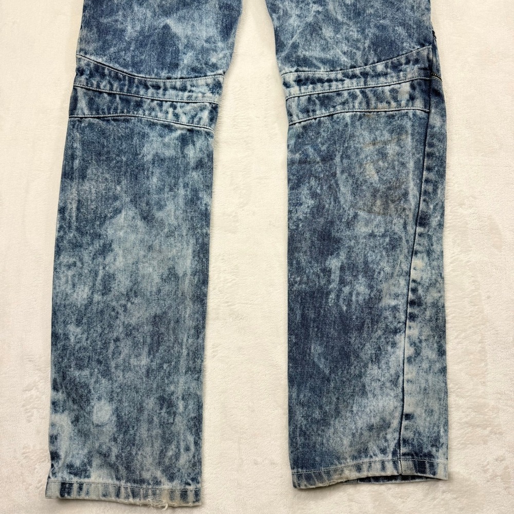 Blue Seven Denim Lab Mens 36x34 Distressed Moto Acid Wash Straight Jeans Blue - Picture 8 of 13